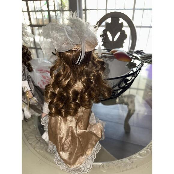 WAMANA~12" Doll Auburn Hair & Brown Eyes Porcelain NEW!! - Picture 3 of 3